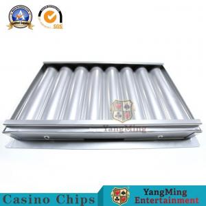 China Industrial Iron 8 Rows Metal Casino Chip Tray Single Layer Poker Chips Float Bright Silver supplier