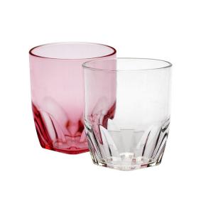 Reusable San Plastic Whisky Glasses 12oz Acrylic Drink Glasses Tumblers Flat Bottom