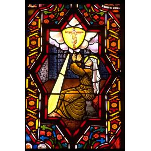 China Church Dimming Tempered Stained Glass Decorative Panels High Transparent Glass Film supplier