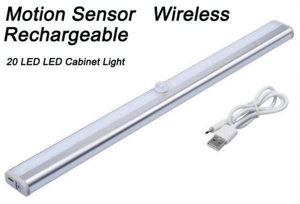 Rechargeable Stick-on Anywhere Portable 20 LED Wireless Motion Sensing Closet
