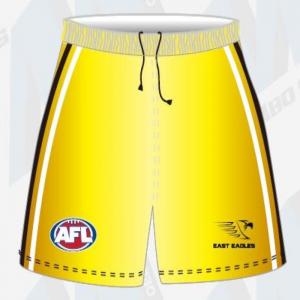 Yellow Aussie Rules Football Shorts , 100% Polyester 300gsm Football Team Shorts