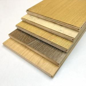 Wide Plank Wash Distressed Oak Engineered Wood Flooring 20 Colors Customizable