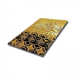 Customized 304 ss steel plate 2b/ba/no.4/hL fininsh gold embossed stainless steel sheets