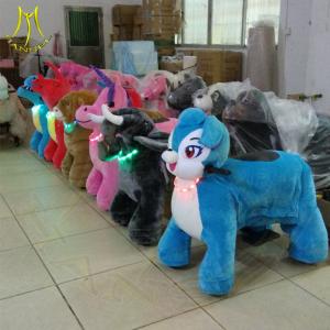 China Hansel electric rideable animal coin operated dragon ride walking family entertainment center riding cow toys for kids supplier
