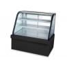 Black Marble Stainless Steel Refrigerated Cake Showcase With Back Sliding Door