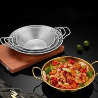 China Amazon Hot Selling Cooking Kitchen Cookware Induction Frying Pan Stainless Steel Paella Pans Seafood Frying Pan on sale