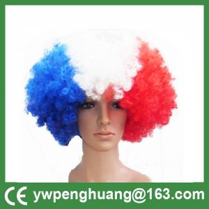 China cheap fan wig hot sale football game party wig world cup fan wig 2018 customized party wig party wig on sale 