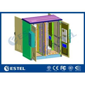 2 Compartments Outdoor Telecom Cabinet Galvanized Steel 4 Doors CE Certificated