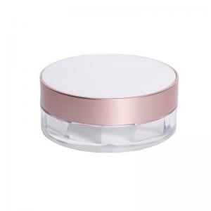 8g Pink Plastic Cosmetic Packaging Loose Powder Jar With Elastic Screen Mesh