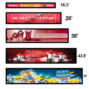 China Wall Mounted Digital Stretched Bar Poster Display 5ms Indoor Ultra Wide Lcd Strips supplier