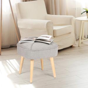 China Square Footrest Modern Ottoman Stool Fabric Seat Soft Paded Dressing Shoe Bench supplier