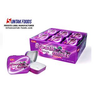 Sour Fruit Flavored Candy , Strong Breath Mints After Eating With Custom Metal Tins