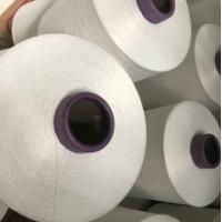 China Smooth White Polyester Ring Spun Yarn Textured Customized Service on sale