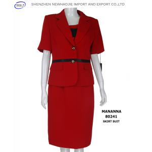 Wholesale Suits Short-Sleeve 3 Piece Suit Red Dress Suits