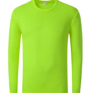 Plain Polyester T Shirts Clothing Round Neck Full Sleeve T Shirt 200g