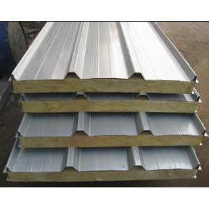 China Rockwool Insulated Sandwich Panel Roofing Fire Resistant For Prefab Houses supplier