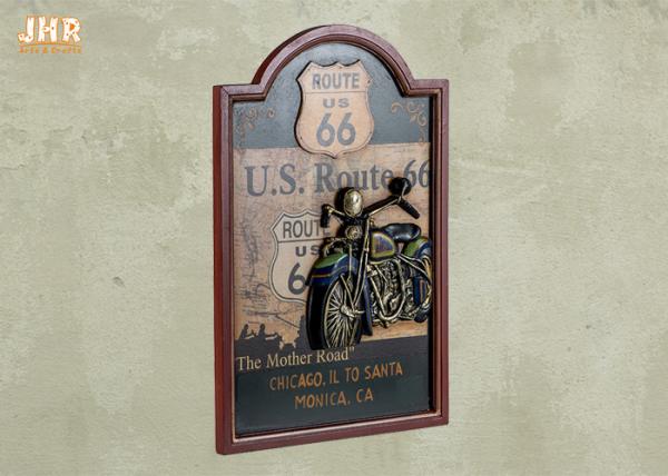 Route 66 Wall Signs The Mother Road Wall Decor Antique Wooden Motorcycle Wall