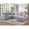 China Sofá seccional con cama extraíble y silla de almacenamiento con puerto de carga USB, tela gris de corduroy wholesale