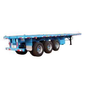 3 Axle 40 Foot Container Flatbed Semi Trailer With Brake Chamber