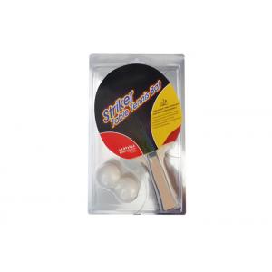 Ping Pong Set 1 Racket with 2 White Balls in Blister Packing Non Sponge Pimple Out Rubber