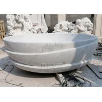 China Carrara Marble Bathtub White Solid Bath Tub Natural Stone Round Handmade European Style on sale