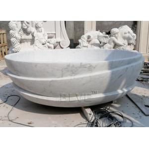 Carrara Marble Bathtub White Solid Bath Tub Natural Stone Round Handmade European Style