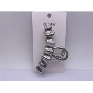 Polished Durable Silver Hair Claw , Multifunctional Metal Hair Clamp