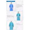 China SMMS Blue Color EN 13795 Knitted Cuff Surgical Gown with Ultrasonic Sewing wholesale