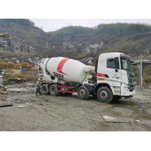 10m³ White Twin Shaft Concrete Mixer Truck For Industrial