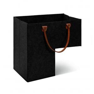 Premium Felt 32x33cm Step Basket For Stairs With Leather Handles