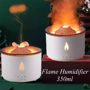 China 1 échantillon Ok Volcano Flame Humidifier LED Color Flame Effect Diffuseur d'huile d'arôme à ultrasons Pour l'hôtel à domicile Dropshipping supplier