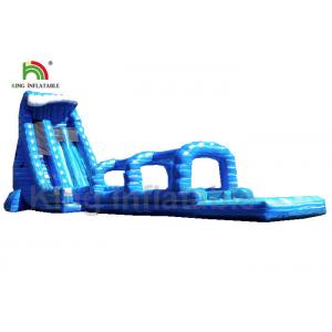 Blue Single Lane Outdoor Inflatable Water Slide For Adult Customized 15 * 5m EN71