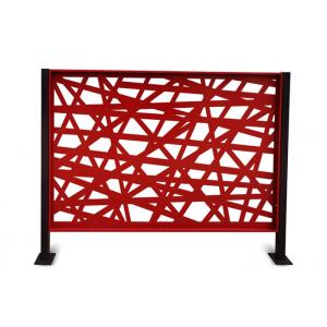 GN-SP-166 Laser Cutting Red Painted Steel Screen Panel With Geometric Pattern