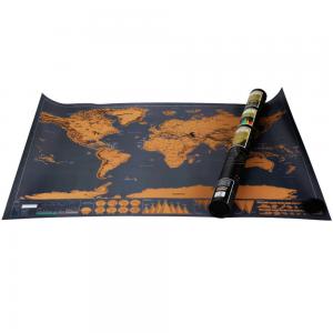 China Deluxe Scratch off Map / Deluxe Scratch World Map 82.5 x 59.5cm supplier