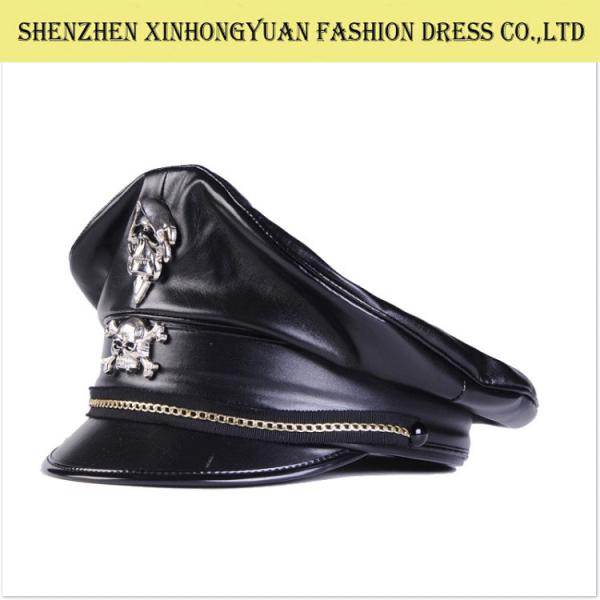 military cap leather