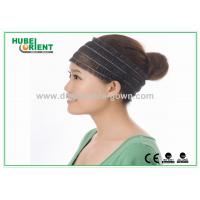 White Non-Woven Elastic Disposable Hair Band / Head Band Latex Free