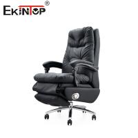 China Classic Genuine Leather Armchair Reclining Office Chair For Professional Settings on sale