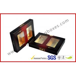 China Matt Varnish Foil Paper Cigar Gift Box With Golden / Cigar Gift Sets supplier