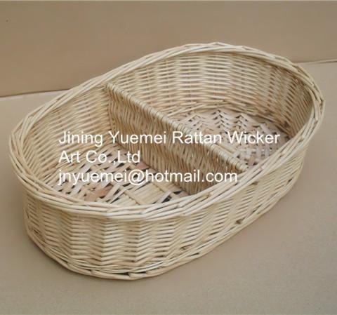 2016 wicker makeup storage basket 2 partitions