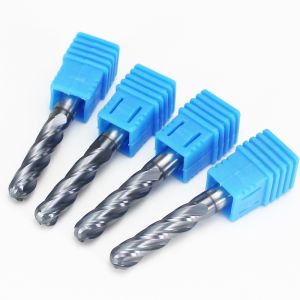 China CNC Router Bit Carbide Ball Nose Aluminum Endmill Tungsten Drill Fresa 4Flute End Mills Machine Tools Carbide Milling Cutter wholesale