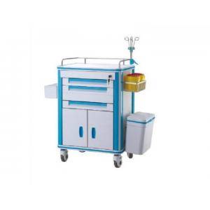 China Hospital ABS Medical Emergency Trolley Medical Trolley Equipment With I.V Pole supplier