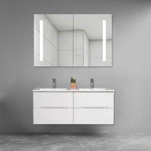 Ceramic Basin PVC Bathroom Cabinets 4 Drawer Bathroom Vanity 118*46*47cm