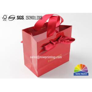 China Hot Stamping Logo Exquisite Small Personalised Paper Bags With Ribbon Handle supplier
