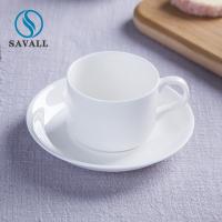 China Savall HoReCa White Modern Ceramic Cups And Saucers Set for Restaurant on sale