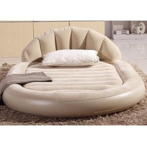 Low Round Inflatable Air Mattress King Size Flocked PVC Material 13 . 6KG G . W .