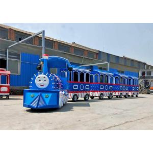 China 24 - Seat Amusement Park Electric Trains Fiberglass Material Blue Thomas Design supplier
