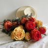 China Rose simulation fake flower dining table, coffee table decoration bouquet, high-end feeling, charred edge European artificial flower decoration, living room silk flower wholesale