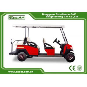 China Fuel Type Electric Golf Carts Red 6 Seater Golf Cart With Graziano Axle supplier