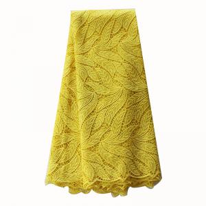 Wholesale! yellow african cord lace  2015 for  nigeria wedding dress / hot selling embroidery  lace fabric with stone