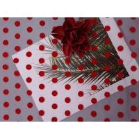 China Red Large Polka Dot Tulle Flocked Mesh Fabric on sale